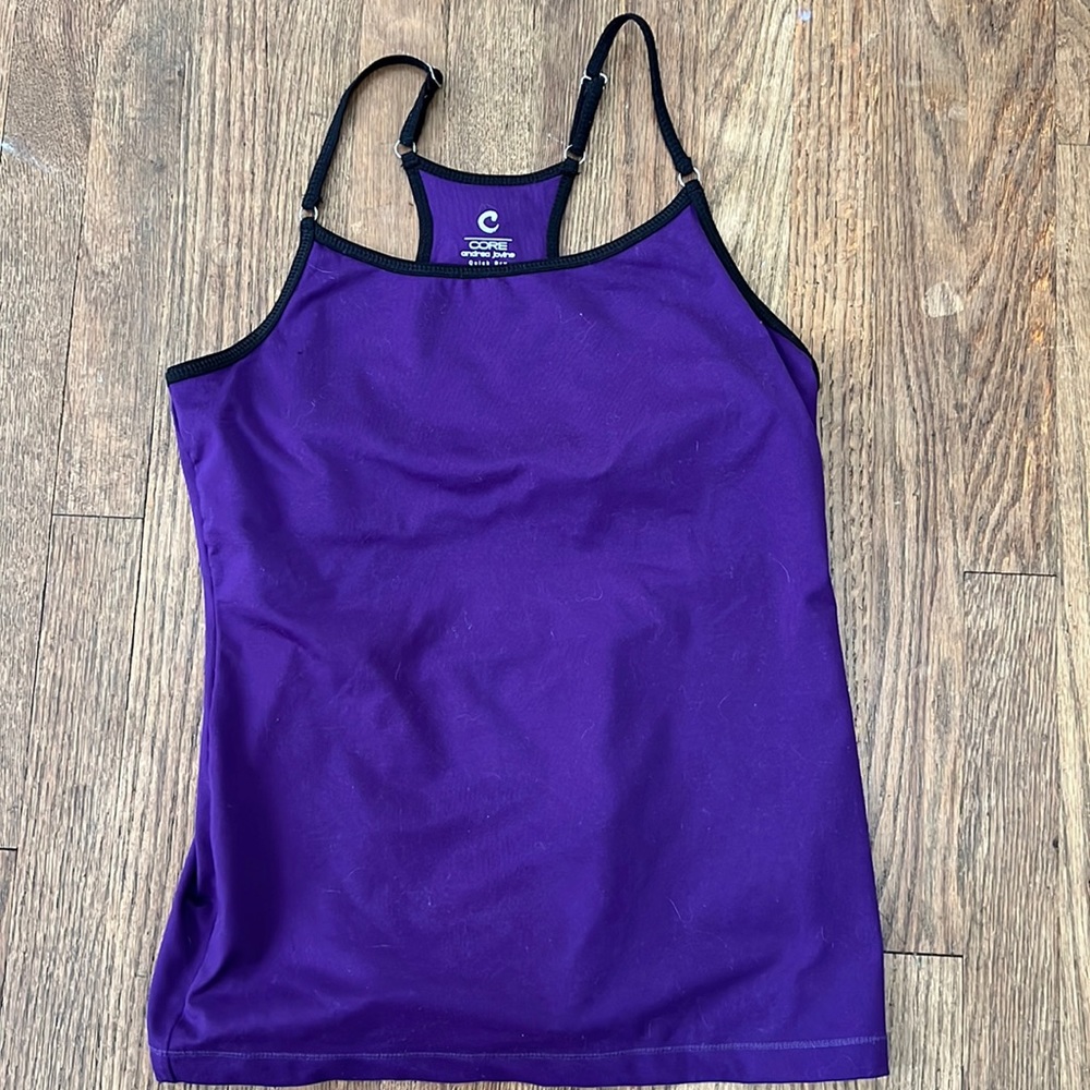 Core sz S workout top w/bra shelf and adjustable straps